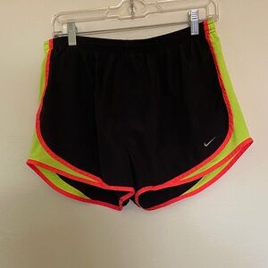 Nike Women's Black Shorts with Neon Accents
